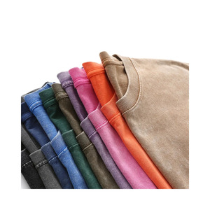 เสื้อแฟชั่นผู้ชายลายกรดเสื้อยืดลำลองลำลองสำหรับใส่ในชีวิตประจำวันเสื้อลายวินเทจซักด้วยกรดออกแบบได้ตามต้องการ - Product Image 3