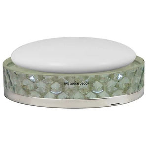 Porte-savon en acier inoxydable en métal forme ovale brillant fait à la main moderne élégant Accent de salle de bain personnalisé - Product Image 1