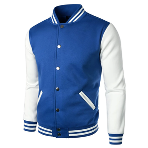 Veste universitaire en cuir véritable à manches Letterman personnalisables de haute qualité pour hommes vente en gros de bombardiers de baseball vierges hiver - Product Image 5