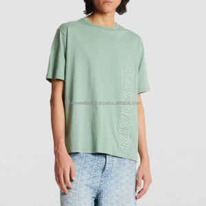 Camiseta personalizada de algodón orgánico pesado de alta calidad para hombre, camiseta unisex con diseño de hombros caídos, Camiseta con estampado en relieve 3D - Product Image 6