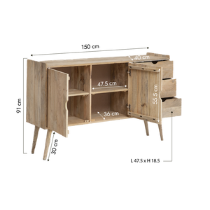 Aparador Moderno Augustine de Madera de Mango para Dormitorio, Comedor y Uso en Hoteles - Product Image 5