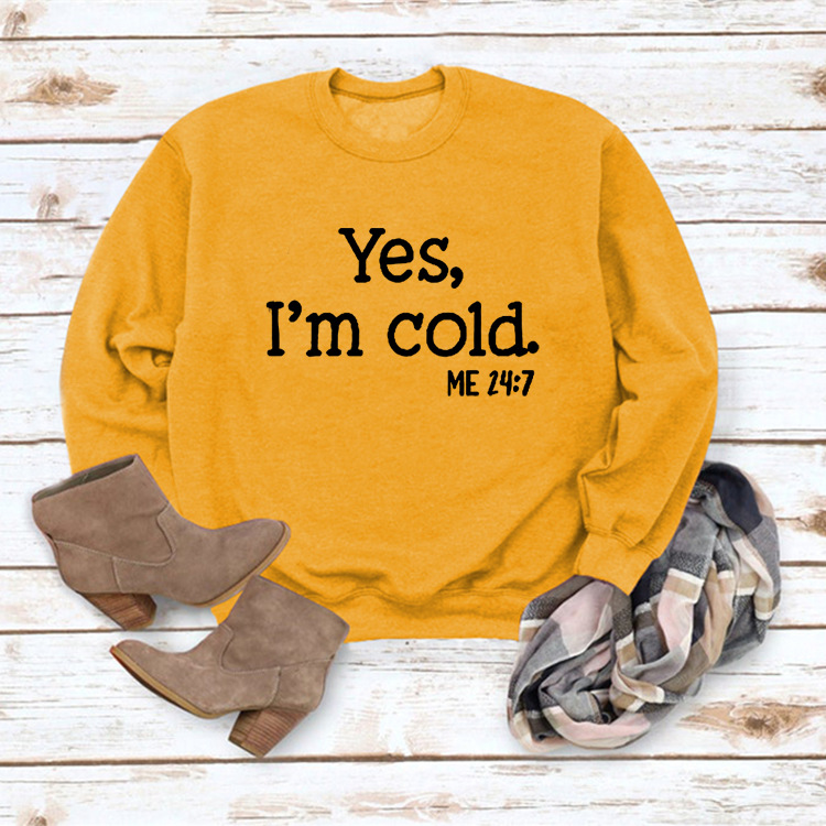 Yellow sweatshirt (black font)