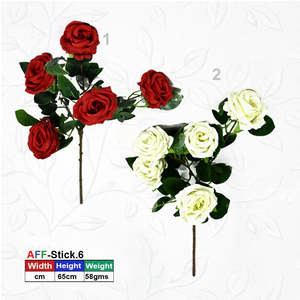 ดอกไม้ประดิษฐ์ สีขาว 5 ดอก AFF-S-3.5 {มีสีต่างๆให้เลือก} - Product Image 2