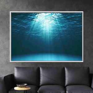 Art sur toile imprimé sur le thème de la mer - Décoration murale Rayons de soleil côtiers, 1P : encadré blanc - Product Image 1