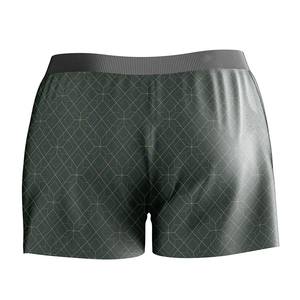 Pantalones cortos de compresión para hombre Vintage bordados de sarga con aparejos personalizados, ropa de calle media de malla de doble capa, pantalones cortos informales sólidos - Product Image 3