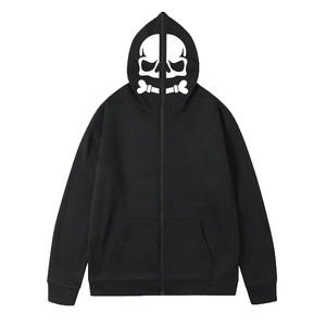 Oem zip up pullover oversize logotipo personalizado peso pesado transpirable chándales sudaderas con capucha de lana - Product Image 1