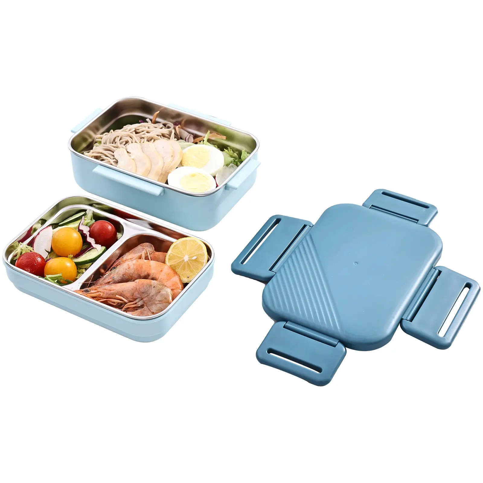 Hộp Cơm Bento Có Lớp Lót Bằng Thép Không Gỉ 304 Hộp Cơm Hộp Cơm Trưa Bento Dung Tích Cao Kín Chống Rò Rỉ Kèm Dao Kéo