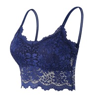 Femmes Plus Size Lace Vest Yoga Summer Top Soutien-gorge sans fil Lingerie Sexy V-Neck Tank Top Tee Crop Top