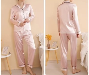 Conjunto de pijama para mujer causal logotipo personalizado Venta caliente Fabricante ropa de dormir transpirable de alta calidad moda elegante ropa de dormir para mujer - Product Image 3