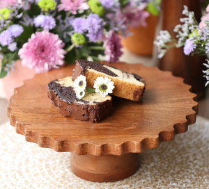 Soporte de madera para aperitivos de frutas, soporte de exhibición de Pedestal con Base de madera para decoración del hogar, soporte de pastel de madera hecho a mano - Product Image 1