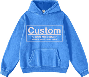 Sudadera con capucha y cremallera con logotipo personalizado de alta calidad, bordado de algodón, ropa de calle lavada Vintage, Sudadera con capucha lavada con ácido para hombres, fabricante OEM - Product Image 1