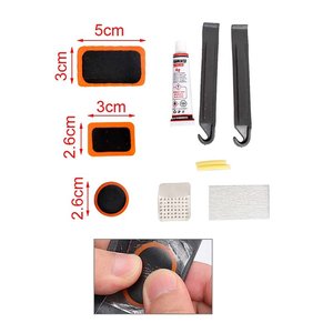 Kit riparazione pneumatici per biciclette camera di riparazione per moto veicoli con pneumatici in gomma Kit 12 pezzi- - Product Image 2