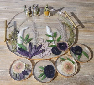Ensemble de sous-verres en résine personnalisés pour accessoires de cuisine Modèle indien à meilleur prix Motif en bois de l'Inde - Product Image 1