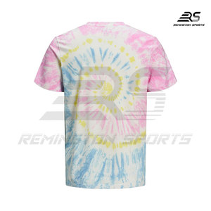 Precio al por mayor de los hombres de alta calidad Tie Dye camiseta Streetwear diseño de los hombres de ajuste Regular de diseño personalizado Tie and Dye camiseta - Product Image 2
