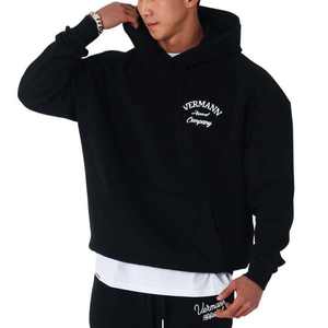 Sweatshirts de jogging personnalisés avec impression bouffante et broderie 100% sweats à capuche en coton pour hommes Service OEM disponible - Product Image 4