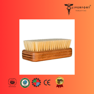 Peigne de toilettage vétérinaire en poils naturels doux pour chevaux et bovins Brosse de nettoyage pour bain à sec avec manche en bois pour animaux de compagnie équestres et chiens - Product Image 2