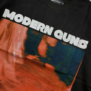 Wholesale 100% Cotton <b>T</b>-<b>Shirt</b> for <b>Men</b> 300 GSM Black With Custom Printed <b>Red</b> Blue Logos Quick Dry and Long Length - Product Image 5