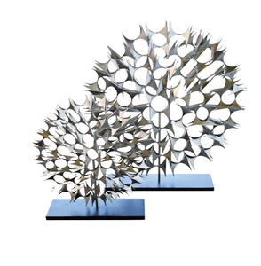 Escultura de Arte Metálico Plateado, Moderna, Hecha a Mano, con Detalles de Acero Inoxidable y Hierro, Decoración de Mesa para el Hogar, Estilo Campestre, Superventas - Product Image 2