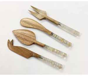 ชุดเครื่องใช้บนโต๊ะอาหารทำจากไม้พร้อมที่จับเรซินชุดมีดและส้อมชุดสลัดเซิร์ฟเวอร์เครื่องใช้บนโต๊ะอาหารเป็นมิตรกับสิ่งแวดล้อมสำหรับใช้ในบ้านและร้านอาหาร - Product Image 3