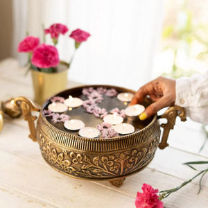 Urli de latón macizo de tamaño ND de forma personalizada más vendida con Urli de latón de Color dorado de buena calidad para regalos de boda - Product Image 4