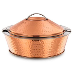 Nouveau Design Attrayant Alimentaire Dessert Affichage Casserole Plat Haute Qualité En Acier Inoxydable Cuivre Finition Casserole Plat - Product Image 2