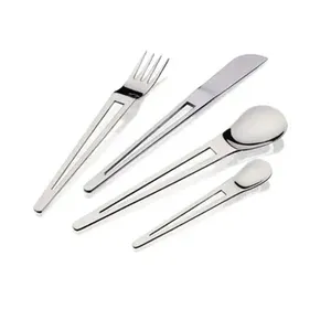 Ensemble de couverts en acier inoxydable avec poignée ronde de finition miroir pour la vaisselle de table améliorée de mariage - Product Image 3