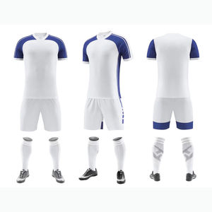 High Quality Custom Youth Soccer Uniforms Blue <b>White</b> Replica Vintage <b>Football</b> Referee Jersey Quality Team Sets - Product Image 2