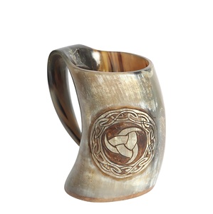 แก้วเบียร์ฮอร์นแก้วมักทำจากไม้แข็งธรรมชาติแบบคลาสสิกถ้วยชาแฮนด์เมดสำหรับดื่มกาแฟร้อนนมไวน์ - Product Image 4