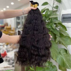 PURE CAMBODIAN NATUREL WAVE CUTICULE ALIGNÉ DE VRAIS EXTENSIONS DE CHEVEUX HUMAINS MEILLEURE VENTE Remy Hair Super Double Drawn - Product Image 1
