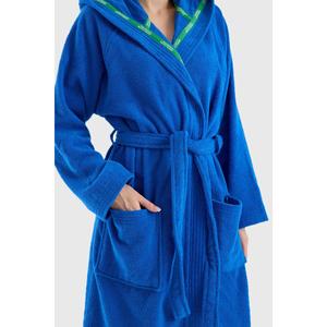 Be-0880-Bl เสื้อคลุมอาบน้ำผ้าฝ้าย 100% สีฟ้า - สีฟ้า - Product Image 5