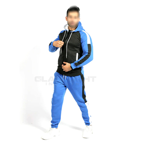 Vêtements pour adultes couleur contrastée bleue et noire bon fournisseur produit le plus élevé 2025 nouveauté meilleur matériel utilise hommes survêtement de fitness - Product Image 4