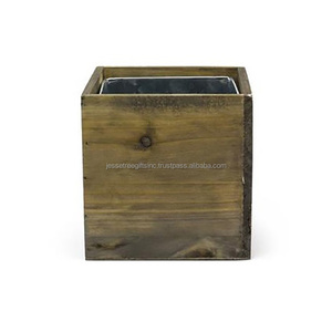 Wood Tabletop <b>Plant</b> Pot With Natural Wood Polish Finishing Hexagonal Shape Standard Design <b>For</b> <b>Garden</b> Decoration Wholesale Price - Product Image 6