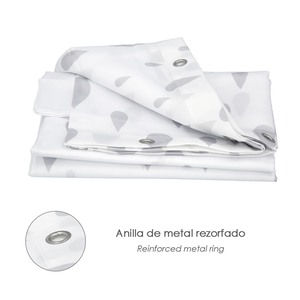 Shower <b>Curtain</b> with Drops Pattern, Grey, 180x200 cm. <b>Waterproof</b> - Product Image 4