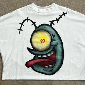 เสื้อยืดโอเวอร์ไซส์ผ้าคอตตอน100% ของผู้ชายทรงโอเวอร์ไซส์สไตล์2024ออกแบบได้ตามใจชอบด้วยเทคโนโลยีแห้งเร็ว - Product Image 6