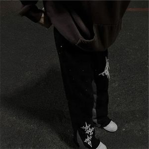 กางเกงวอร์มผ้าฝ้าย100% สำหรับผู้ชายกางเกงแฟชั่นปักลายพลุออกแบบได้ตามต้องการ - Product Image 2