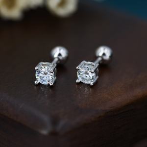 Luxury 925 <b>Sterling</b> <b>Silver</b> Multi-Size 3-6MM Moissanite <b>Stud</b> Earrings Brilliant Cut Four Prong Set Wholesale - Product Image 1