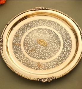 Vintage Brass Platters Handcrafted from Solid Brass for an Elegant Touch. Perfect for Living Spaces. For Bulk Export. - Product Image 1