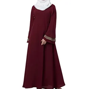 Abaya de mariage pour femmes, couleur unie, grande taille, Style arabe islamique