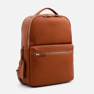 Unisex Genuine Leather <b>Backpack</b> 15 Inches Softback Zipper Closure Minimalist Style Day <b>Backpack</b> Durable 20-36L Capacity - Product Image 2