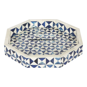 Plateau de service rond en nacre Nouveau plateau de chocolat élégant et élégant fait à la main avec une belle qualité décorative écologique - Product Image 2