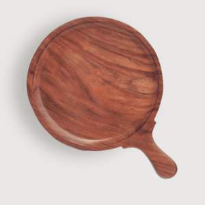 Planche à découper en bois d'acacia naturel, grande, avec poignée, écologique, légère, passe au lave-vaisselle, pour la décoration de la cuisine, servir des charcuteries - Product Image 2