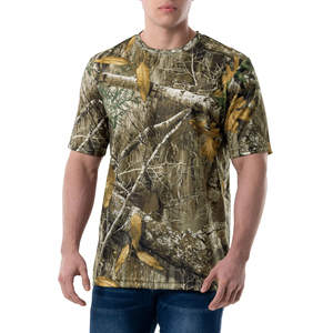 Camisetas de Algodón de 280 g/m² para Hombre, Diseño Personalizado del Fabricante, Estampado de Camuflaje de la Selva, Estilo Real Tree, para Acampar, Resistentes a Cualquier Condición - Product Image 1