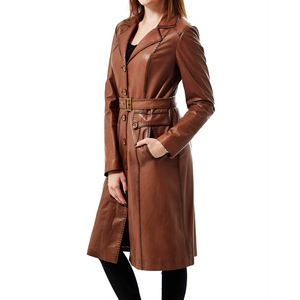 เสื้อโค้ทกันหนาวสไตล์วินเทจสำหรับผู้หญิงพร้อมวัสดุหนังกันน้ำสไตล์มืออาชีพสั่งทำได้ตามต้องการ - Product Image 5