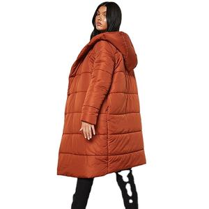 Vestes longues personnalisées OEM en gros pour femmes grandes tailles, avec capuche et multiples poches, pour l'hiver, design uni - Product Image 2