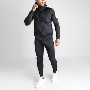 Chándal elástico de fabricante OEM con logotipo personalizado, ropa de calle de poliéster para entrenamiento tecnológico, chándal deportivo con cremallera - Product Image 5