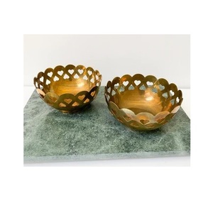 ชามผลไม้ทองเหลืองแห้งชามใส่ช็อคโกแลตสำหรับงานหัตถกรรมชามผลไม้สีทอง - Product Image 5