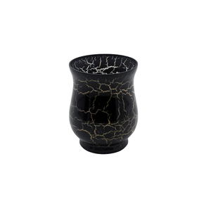 Juego votivo de vidrio de 2 texturas negras con tarro de vela con purpurina dorada para sala de estar y Decoración de mesa hecha a mano - Product Image 1