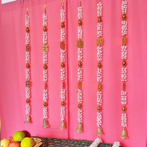 Mogra artificiel, or Ganesha séquence tentures Mandap décoration, décor de mariage Mehndi Sangeet, décor d'événement, décor de toile de fond - Product Image 4