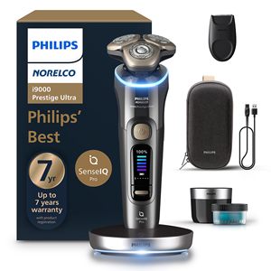 Afeitadora Eléctrica Inalámbrica para Hombre, Uso en Seco/Húmedo, Sistema de Corte Triple, Resistente al Agua IPX7, Lavable, Afeitadora Rotatoria con Base de Limpieza - Product Image 3