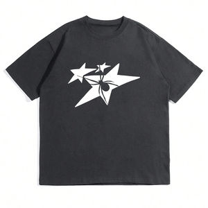 <b>Men</b> Custom OEM Embroidery Patch T-<b>Shirt</b> 100% Cotton <b>Fleece</b> Quick Dry Breathable Eco-Friendly High Street Style Customized Color - Product Image 1